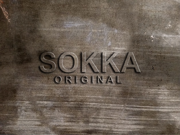 Maqueta de logotipo 3d en la pared