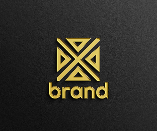 Maqueta de logotipo 3d psd en pared negra
