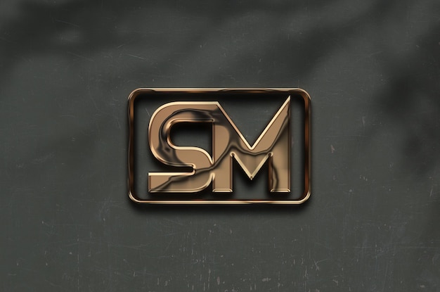 Maqueta de logotipo 3d realista