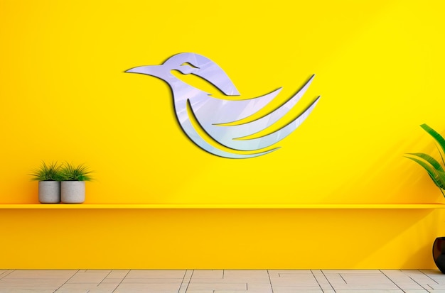 Maqueta de logotipo 3d realista