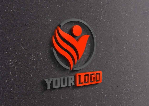 Maqueta de logotipo en 3d en relieve