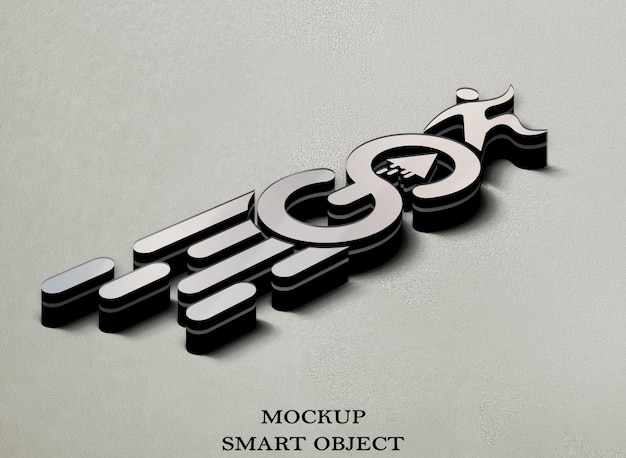 Maqueta de logotipo en 3D en relieve