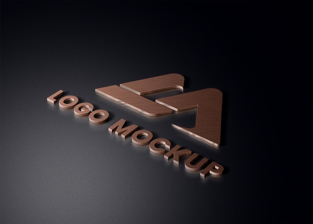 PSD maqueta de logotipo en 3d