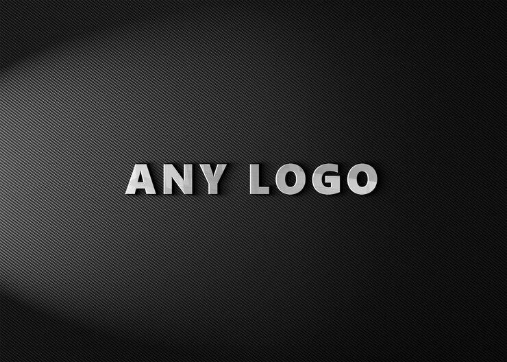 Maqueta de logotipo de acero