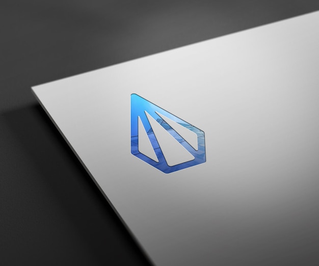 Maqueta de logotipo brillante grabada en papel