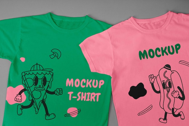 Maqueta del logotipo en la camiseta con efecto de puntillismo
