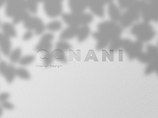 Maqueta de logotipo comercial grabado con sombra