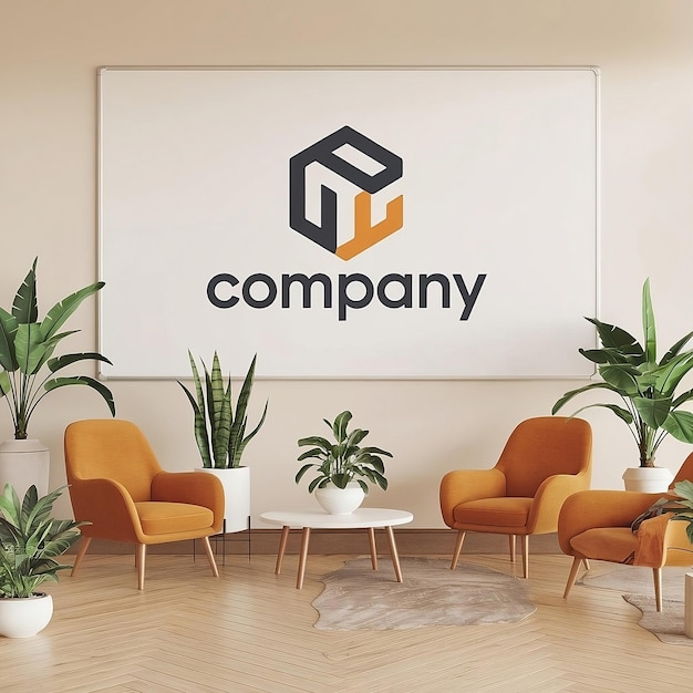 Maqueta de logotipo de la compañía de apartamentos en PSD 3D gratuito