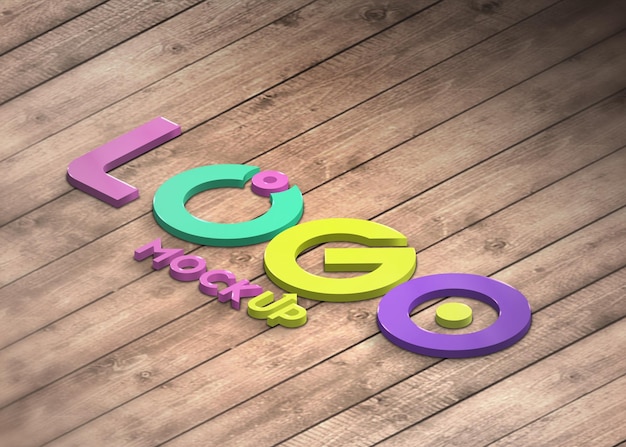 Maqueta de logotipo cromado en 3D