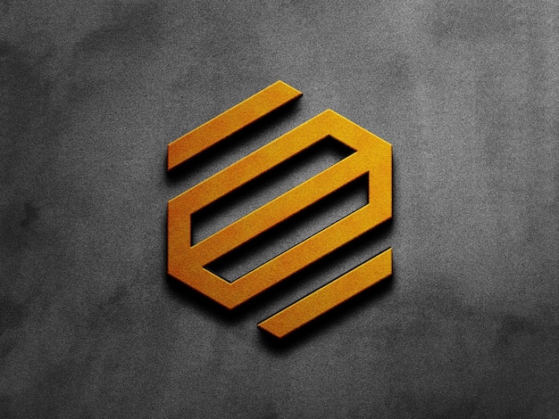 Maqueta de logotipo dorado 3d