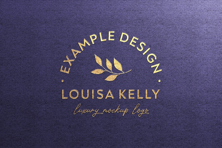 PSD maqueta de logotipo dorado de lujo en textura de papel