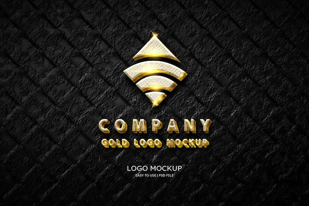 Maqueta de logotipo dorado de lujo