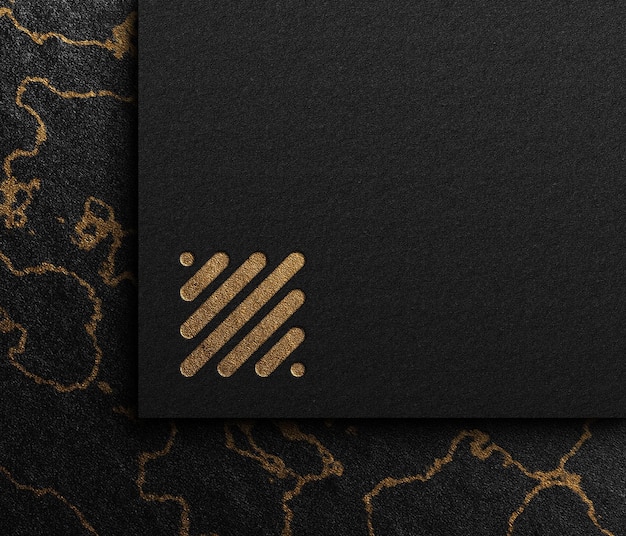 maqueta de logotipo dorado psd