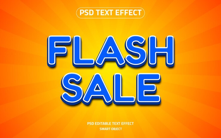 PSD maqueta de logotipo de efecto de estilo de texto de venta flash