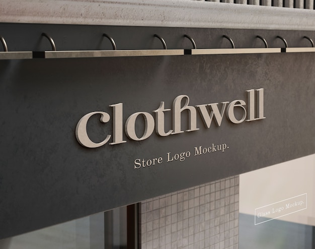 Maqueta del logotipo de la entrada de la tienda