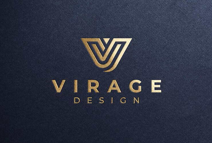 Maqueta de logotipo estampado con lámina dorada sobre papel negro