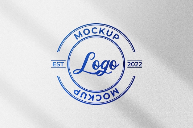PSD maqueta de logotipo de estilo de sello realista