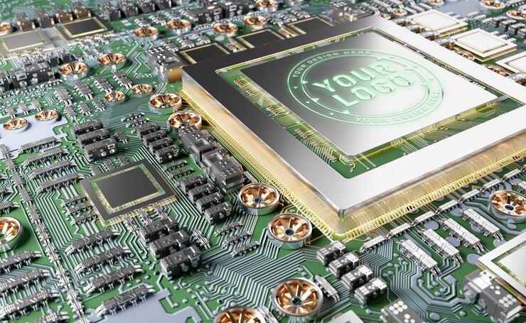 PSD maqueta de logotipo de gpu