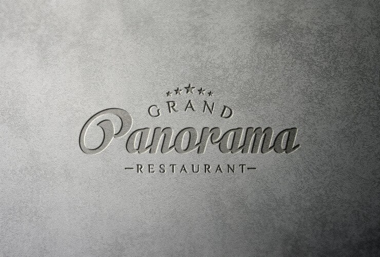 Maqueta de logotipo grabado en hormigón