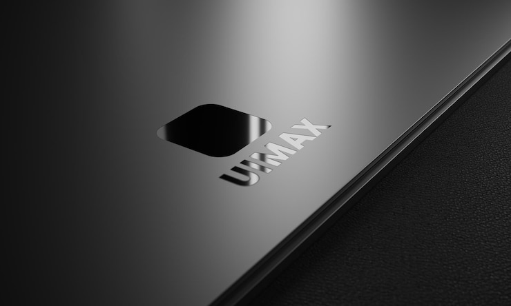 PSD maqueta de logotipo grabado en metal reflectante brillante