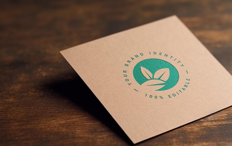 Maqueta del logotipo grabado en papel PSD