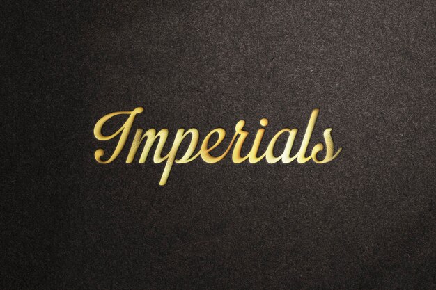 Maqueta del logotipo de imperials sobre fondo oscuro con textura