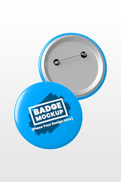 Maqueta de logotipo de insignia de pin de botón