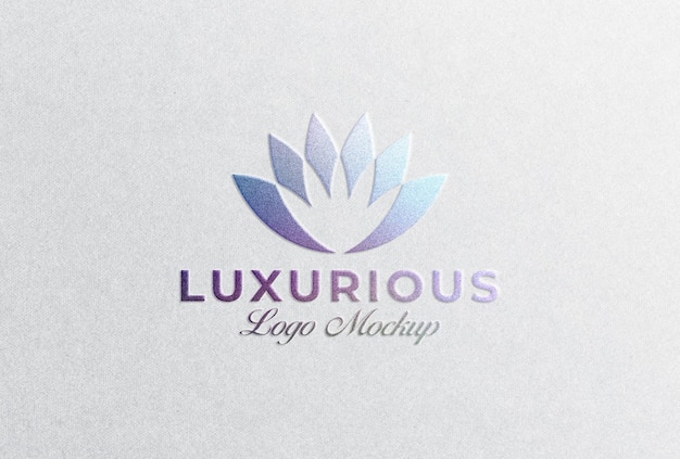 Maqueta de logotipo de lámina holográfica