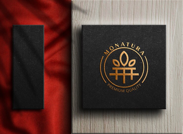 Maqueta de logotipo de lujo en caja