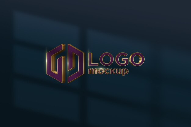 Maqueta de logotipo de lujo Maqueta de signo 3D
