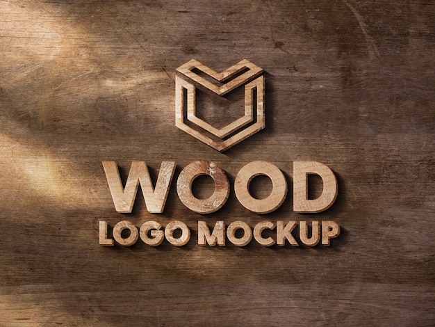 Maqueta de logotipo de madera