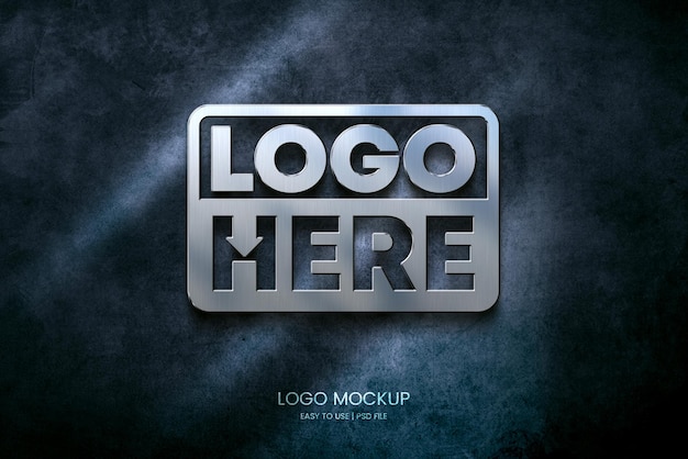 maqueta de logotipo de metal