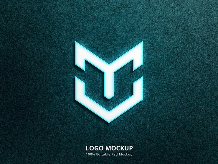 PSD maqueta de logotipo de neón 3d