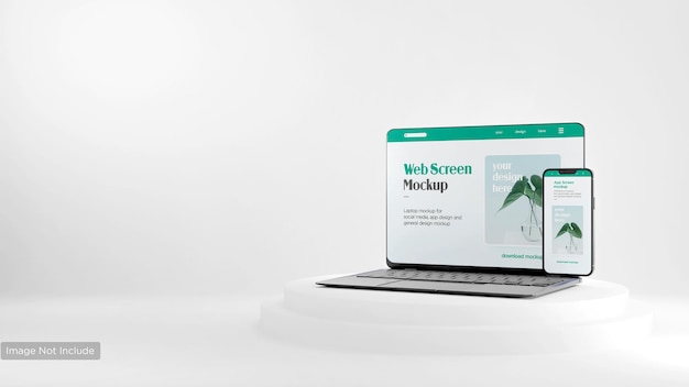 maqueta del logotipo de la pantalla web del portátil diseño ui ux