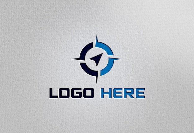 Maqueta de logotipo de papel blanco