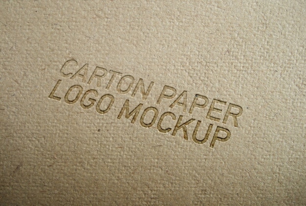 PSD maqueta del logotipo del papel del cartón