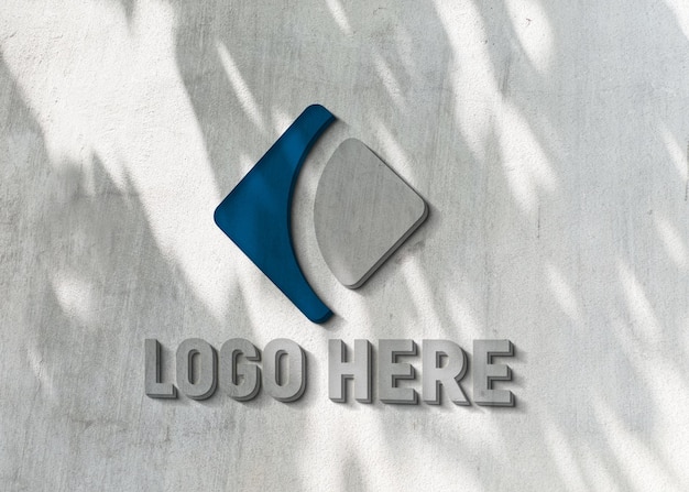 Maqueta de logotipo de pared en 3D