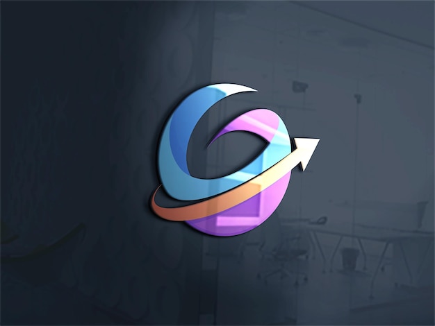 Maqueta de logotipo de pared de empresa PSD