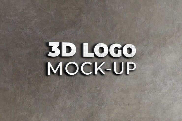maqueta de logotipo pared moderna 3d