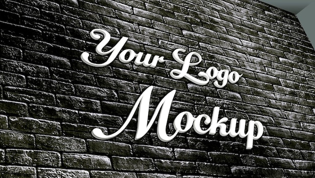 Maqueta de logotipo de pared negra