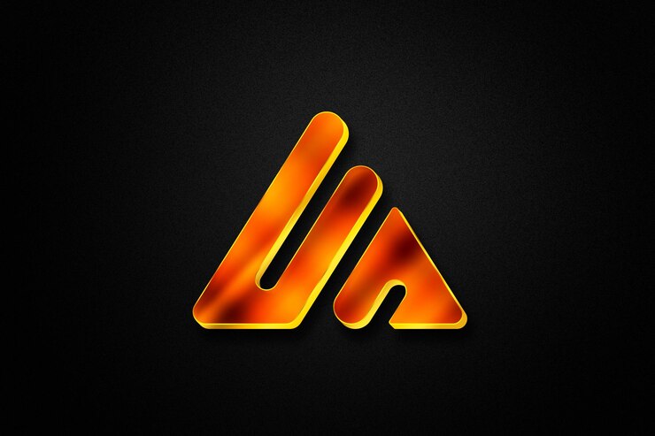 PSD maqueta de logotipo en pared negra
