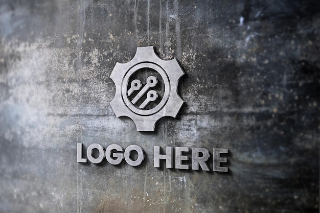 Maqueta de logotipo de pared