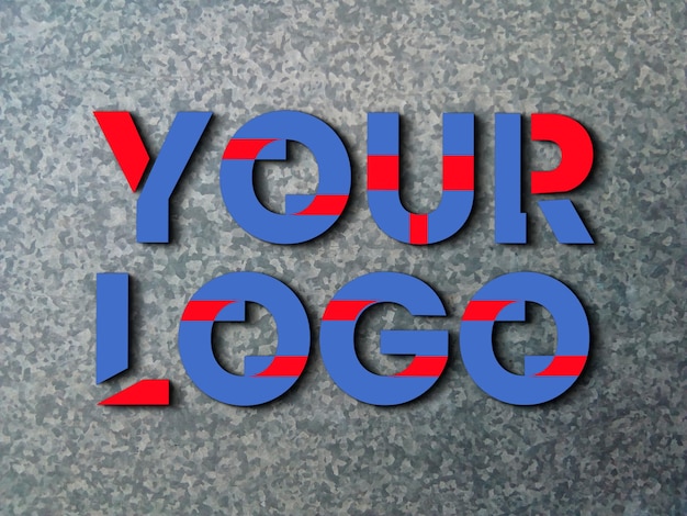 Maqueta del logotipo Psd 3d en metal