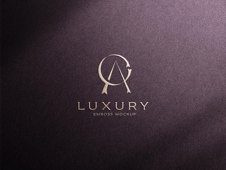 PSD maqueta del logotipo en relieve dorado