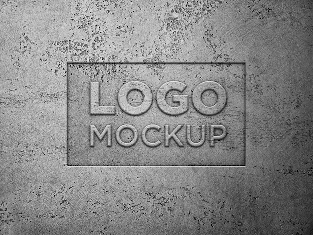Maqueta de logotipo en relieve en hormigón