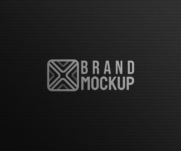 maqueta de logotipo en relieve plateado psd