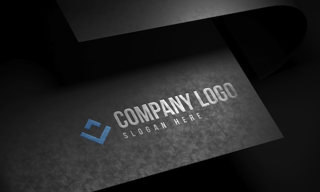 PSD maqueta de logotipo en relieve sobre papel negro