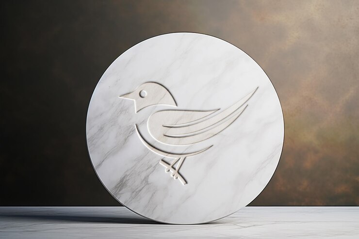 PSD maqueta de logotipo de signo de marca realista