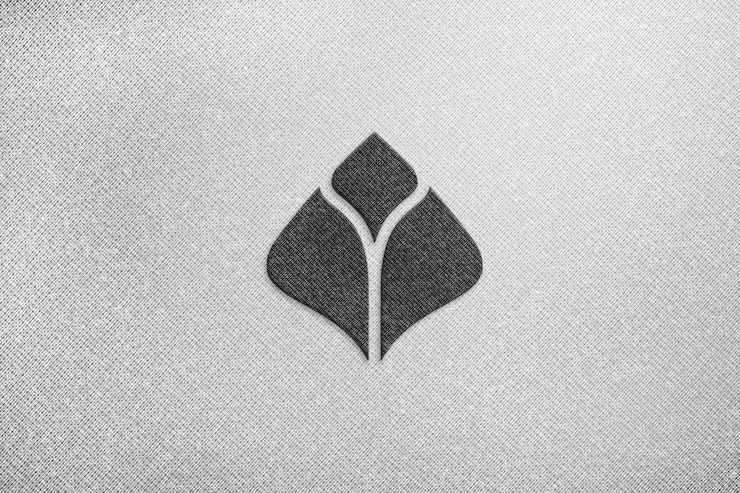 PSD maqueta de logotipo simple sobre tela blanca