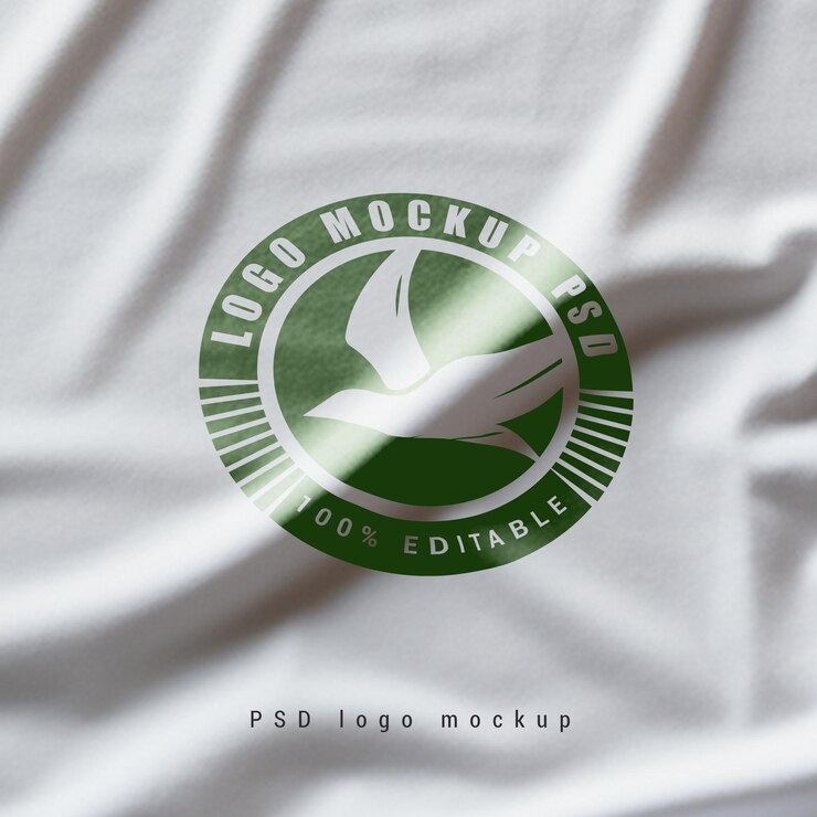 Maqueta de logotipo de tela fotorrealista de PSD
